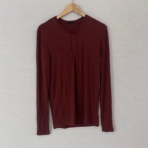 Anthony Thomas Melillo ATM Maroon Long Sleeve Henley